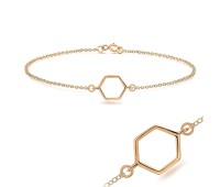 Rose Gold Plated Geometric Silver Bracelet BRS-211-RO-GP
